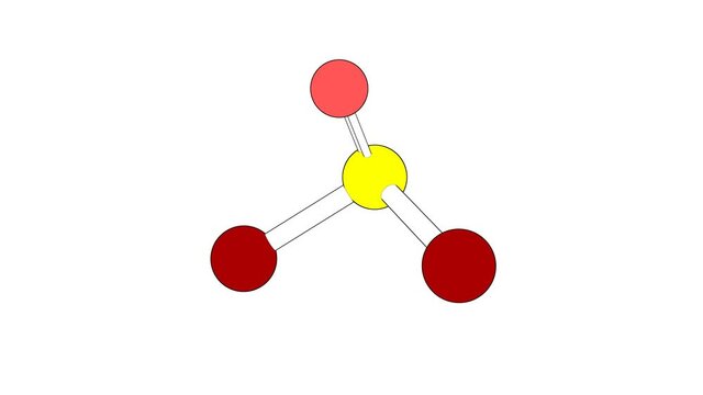 360&ordm; realistic 3D view of Thionyl Bromide as a seamless loop over a white opaque background with alpha mask. Also called thionyl dibromide and thionylbromide.