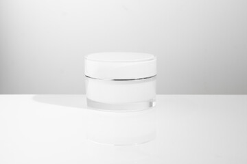 mockup of beauty fashion cosmetic makeup bottle lotion product with skincare healthcare concept on palm leaf tree background