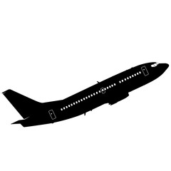 Naklejka premium Silhouette passenger aircraft on a white background