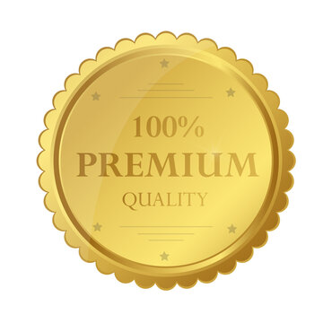 Golden Premium Quality Badge. Premium template/label.