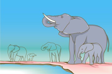 vector elephant, perfect for banners, wallpapers and others