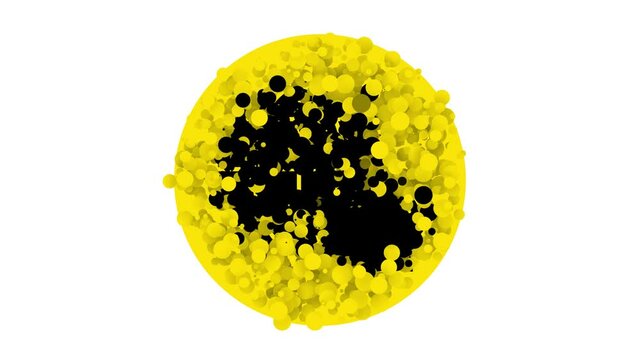 Black World map made from speech bubble icon isolated on white background. Global communication scheme on Earth. 4K Video motion graphic animation
