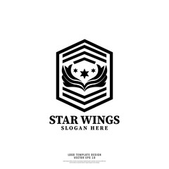 Wings sign logo design template isolated on white background
