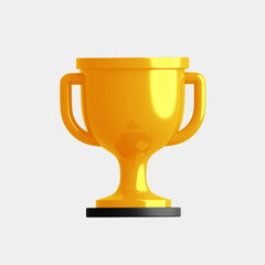 3d trophy icon mockup isolated