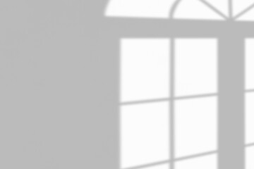 Window shadow drop on white wall background