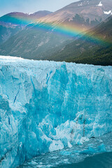 a rainbow over glaciar perito moreno, Patagonia, Argentina