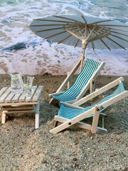 sun loungers on the beach