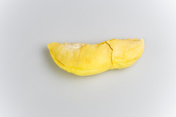 Top view outer-side of big fresh yellow color traditional Thai durian sweet fruit by nature product...