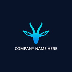 Deer minimal mascot logo design