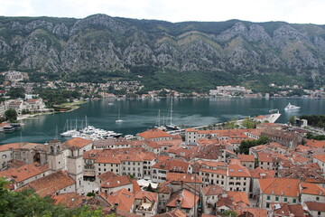 Naklejka na ściany i meble city old town Kotor in Montenegro