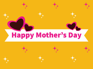Happy mother's day wishes greeting card, abstract background with colorful text and hearts pattern, graphic design illustration wallpaper