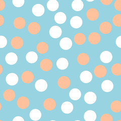 spring and summer seamless pattern,multicolor polka dot fabric, wallpaper, vector.