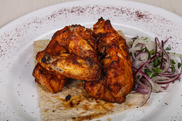 Grilled chicken wings bbq shashlick