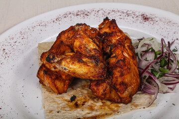 Grilled chicken wings bbq shashlick