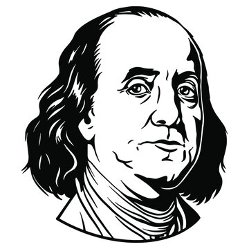 Benjamin Franklin portrait. Used for cutting files and printing