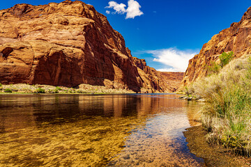The Colorado River runs through the canyon in the National Recreation Area