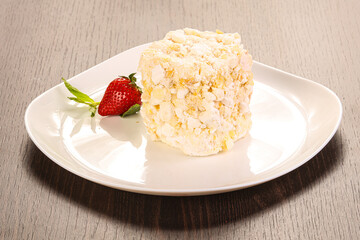 Sweet tasty cake with meringue
