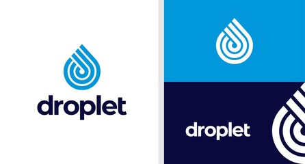 LETTER D LOGO DROP WATER LINE EDITABLE