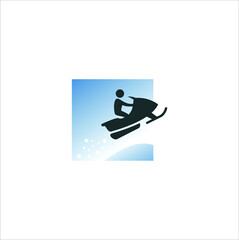 winter creative logo design vector template