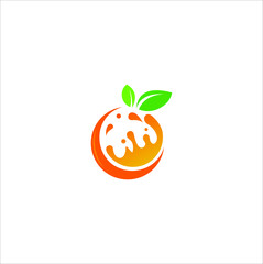 orange juice logo design vector template