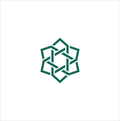 mosaic hexagon logo design vector template