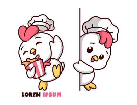 wallpapers Kawaii Fried Chicken https stock adobe com ee images cute chicken chef in two diferent action is bringing a bucket of fried chicken and showing an happy face high quality cartoon mascot design 432552648 start checkout 1 content id 432552648