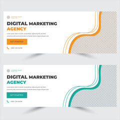 Web banner template design.Digital marketing web banner .vector banner design.