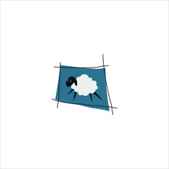 sheep cloud logo design vector template