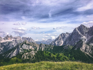 The stunning lungkofel mountain in the Dolomites