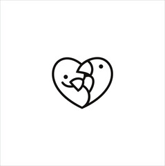 love bird logo design vector template