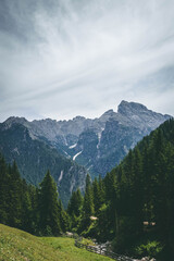 Obraz premium The amazing view of the Dolomiti mountains from Longkofel - next to Dobiacco lake