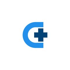 Fototapeta premium Health design logo letter C and plus