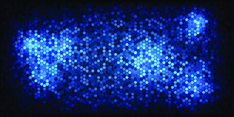 Hexagon tech pattern glowing bright hi-tech digital technology background.Vector illustrations.