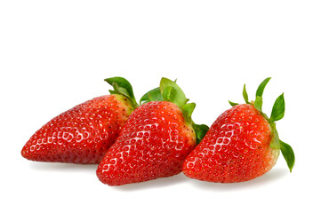 Fresh strawberries isolated on white background
