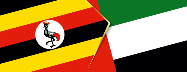 Uganda and United Arab Emirates flags, two vector flags.