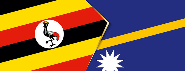 Uganda and Nauru flags, two vector flags.