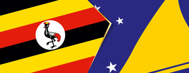 Uganda and Tokelau flags, two vector flags.