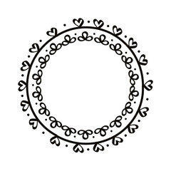 circular drawn heart frame