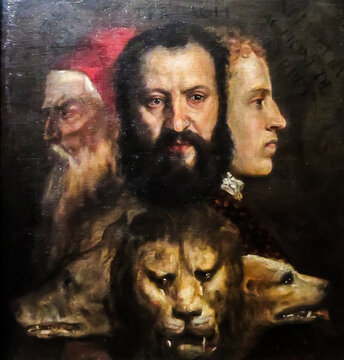 An Allegory Of Prudence By Titian (Tiziano).  National Gallery, London	
