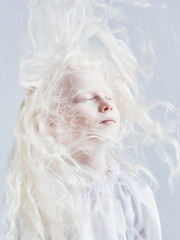 Little girl with wind in her hair