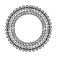 circular drawn leafs frame