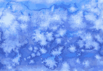 Abstract textured vector watercolor background from blue spots and blots