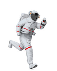 astronaut is running on white background © DM7