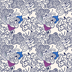 Fototapeta premium Psychedelic abstract colorful unusual seamless pattern