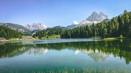 Fototapeta premium Beautiful galcial lake - Misurina