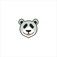 smile panda logo design vector template