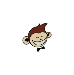 smile monkey logo design vector template