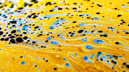 Beautiful psychedelic abstractions on the surface soap bubbles