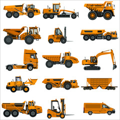 set of construction equipment