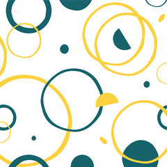 Fototapeta na wymiar Circle abstract illustration yellow and blue